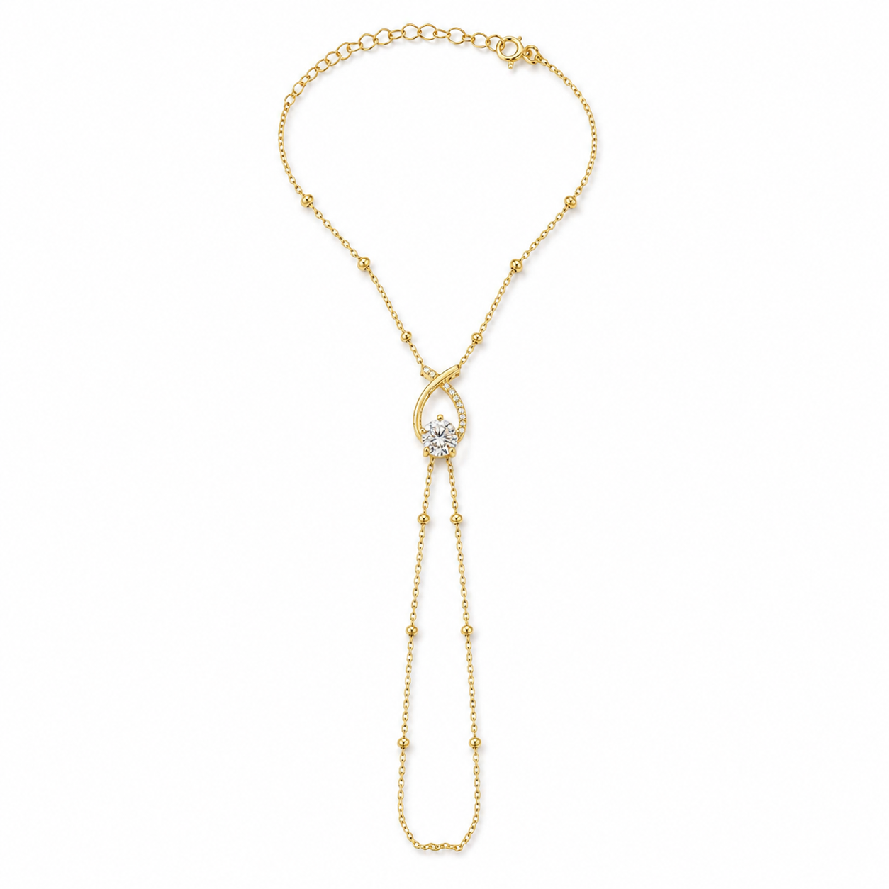 Luminous Loop Zircon Hand Bracelet – GJHJ048