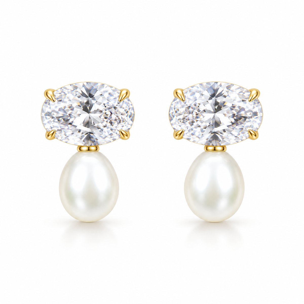 Oval Pearl Earrings – GJE215