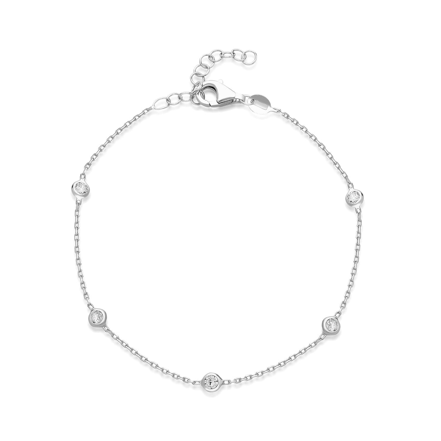 Sleek Sparkling Station Bracelet GJB028 925 sterling silver wholesale jewelry