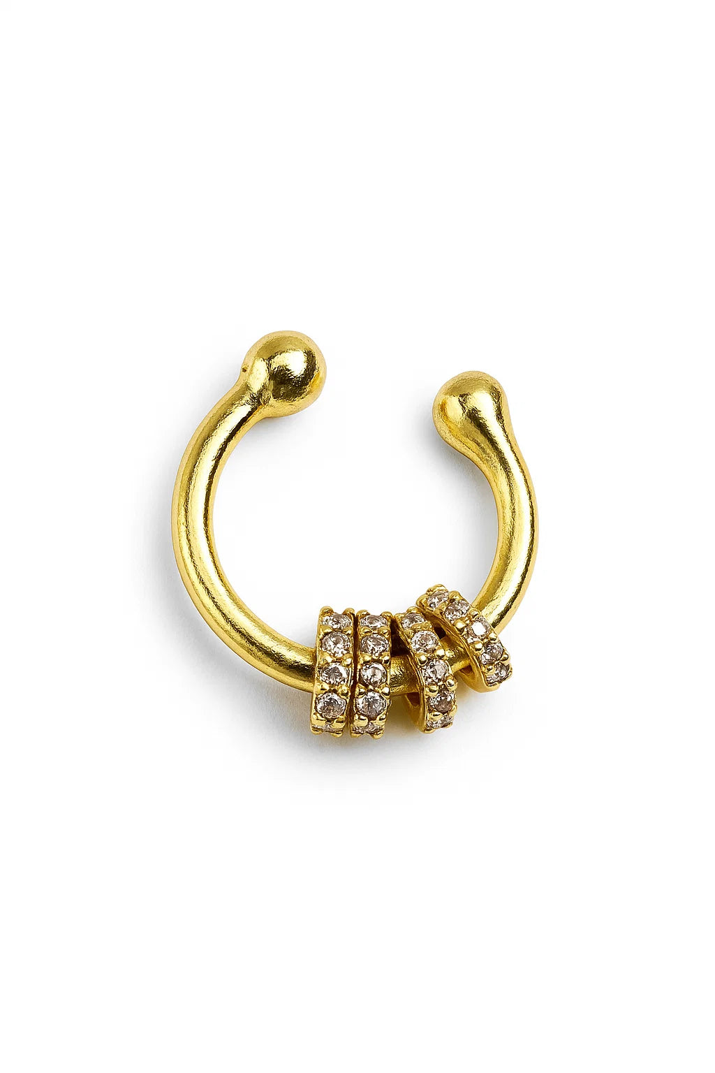 Sleek Two-Tone Sculptural Ear Cuff GJEAR031 925 sterling silver wholesale jewelry