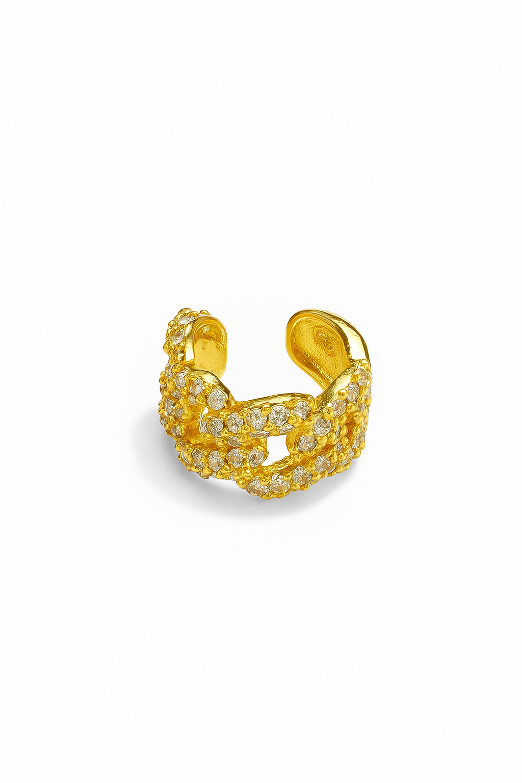 Elegant Zircon Sculptural Ear Cuff GJEAR007 925 sterling silver wholesale jewelry