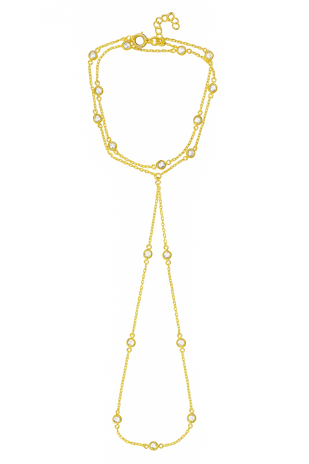 Refined Openwork Pavé Hand Chain GJHJ015 925 sterling silver wholesale jewelry
