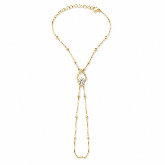 Luminous Loop Zircon Hand Bracelet – GJHJ048