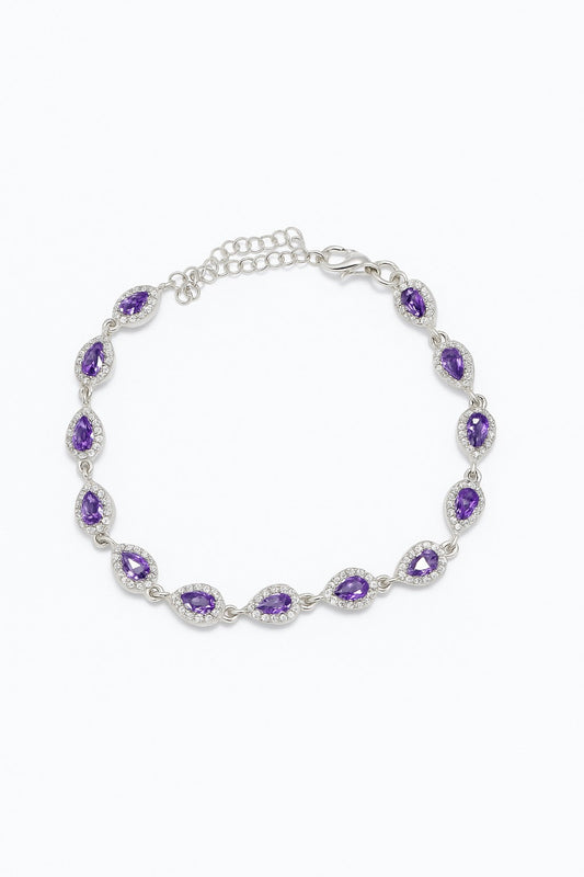 Polished Pavé Link Bracelet GJB098 925 sterling silver wholesale jewelry