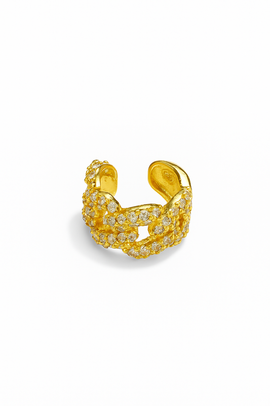 Elegant Zircon Sculptural Ear Cuff GJEAR007 925 sterling silver wholesale jewelry