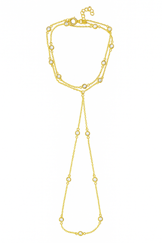 Refined Openwork Pavé Hand Chain GJHJ015 925 sterling silver wholesale jewelry