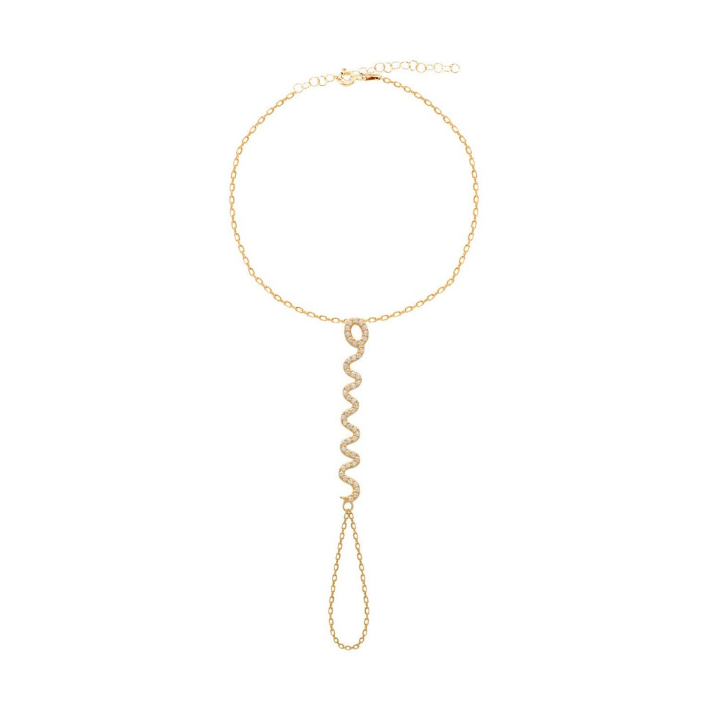 Classic Curved Pavé Hand Chain GJHJ041 925 sterling silver wholesale jewelry