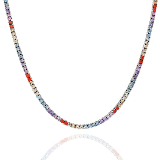 Radiant Motif Bezel Tennis Jewelry GJTN018 925 sterling silver wholesale jewelry