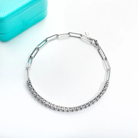 Artistic Curved Double-Row Tennis Jewelry GJTN024 925 sterling silver wholesale jewelry